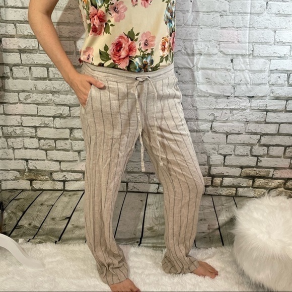 VINCE CAMUTO Light Stone Stripe Linen Pant XS - Picture 11 of 16